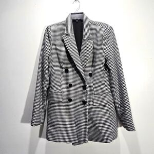 Classic Black and White Houndstooth Women's Blazer S